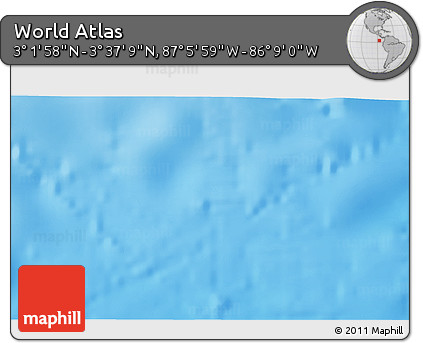 Physical 3D Map of the Area around 3° 19' 33" N, 86° 37' 30" W