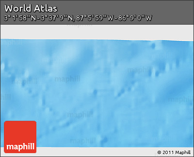Physical 3D Map of the Area around 3° 19' 33" N, 86° 37' 30" W