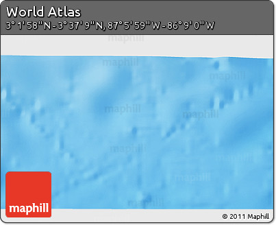 Physical 3D Map of the Area around 3° 19' 33" N, 86° 37' 30" W