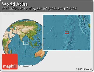 Satellite Location Map of the Area around 3° 19' 33" N, 89° 19' 29" E