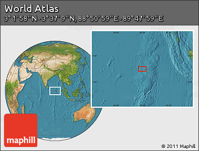 Satellite Location Map of the Area around 3° 19' 33" N, 89° 19' 29" E
