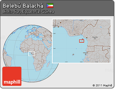 Gray Location Map of Belebú Balachá
