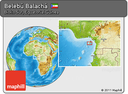 Physical Location Map of Belebú Balachá