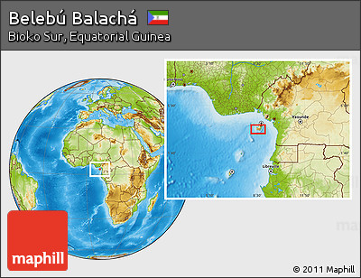 Physical Location Map of Belebú Balachá