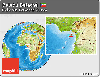 Physical Location Map of Belebú Balachá