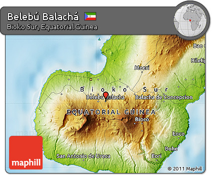 Physical Map of Belebú Balachá