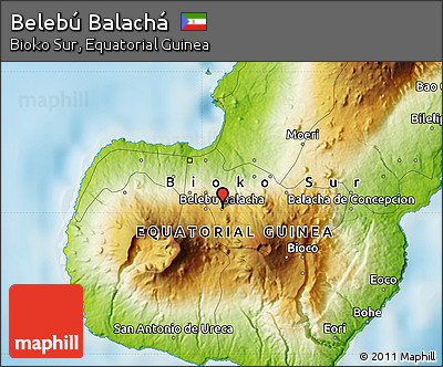 Physical Map of Belebú Balachá