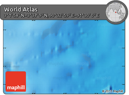 Physical Map of the Area around 3° 19' 33" N, 91° 1' 30" E