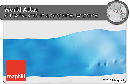 Physical Panoramic Map of the Area around 3° 19' 33" N, 93° 34' 29" E