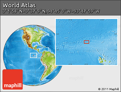Physical Location Map of the Area around 3° 19' 33" N, 94° 16' 30" W