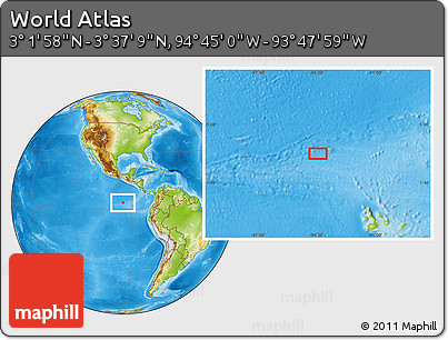 Physical Location Map of the Area around 3° 19' 33" N, 94° 16' 30" W