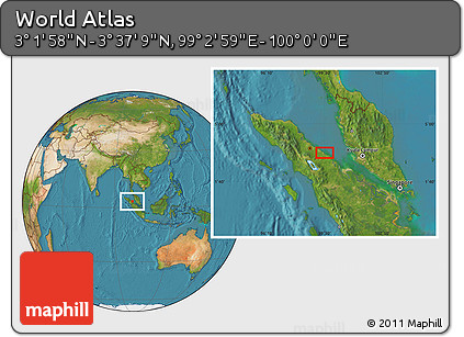 Satellite Location Map of the Area around 3° 19' 33" N, 99° 31' 30" E