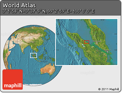 Satellite Location Map of the Area around 3° 19' 33" N, 99° 31' 30" E