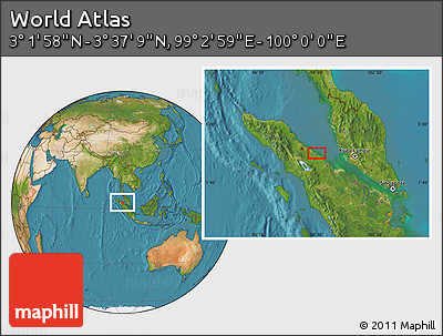 Satellite Location Map of the Area around 3° 19' 33" N, 99° 31' 30" E