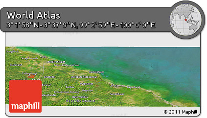Satellite Panoramic Map of the Area around 3° 19' 33" N, 99° 31' 30" E