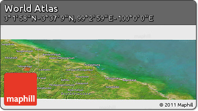 Satellite Panoramic Map of the Area around 3° 19' 33" N, 99° 31' 30" E