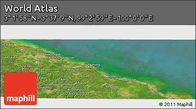 Satellite Panoramic Map of the Area around 3° 19' 33" N, 99° 31' 30" E