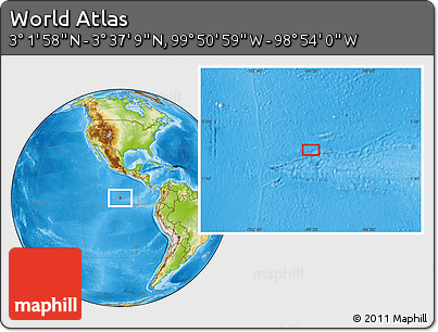 Physical Location Map of the Area around 3° 19' 33" N, 99° 22' 30" W