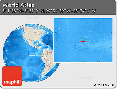Shaded Relief Location Map of the Area around 3° 19' 33" N, 99° 22' 30" W