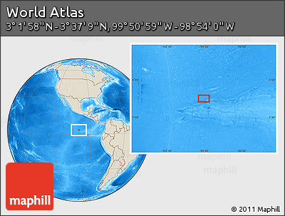 Shaded Relief Location Map of the Area around 3° 19' 33" N, 99° 22' 30" W
