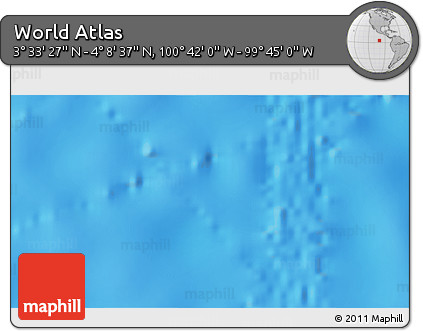 Shaded Relief 3D Map of the Area around 3° 51' 2" N, 100° 13' 29" W