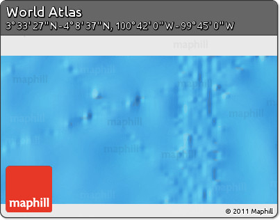 Shaded Relief 3D Map of the Area around 3° 51' 2" N, 100° 13' 29" W
