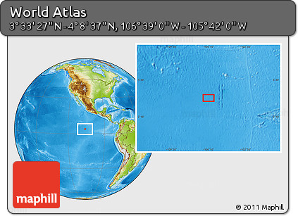 Physical Location Map of the Area around 3° 51' 2" N, 106° 10' 30" W