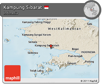 Shaded Relief Panoramic Map of Kampung Sibarat