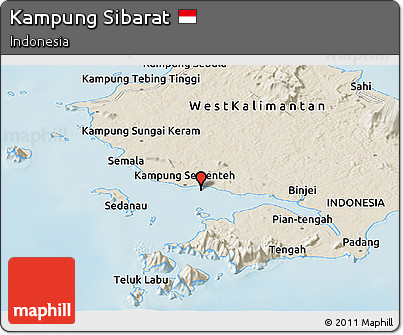 Shaded Relief Panoramic Map of Kampung Sibarat