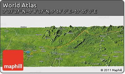 Satellite Panoramic Map of the Area around 3° 51' 2" N, 10° 16' 30" E