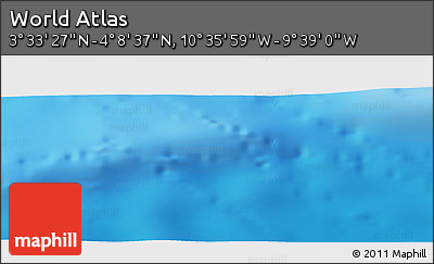 Physical Panoramic Map of the Area around 3° 51' 2" N, 10° 7' 30" W