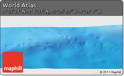Physical Panoramic Map of the Area around 3° 51' 2" N, 10° 7' 30" W
