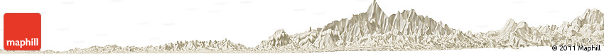Shaded Relief Horizon Map of the Area around 3° 51' 2" N, 114° 49' 29" E