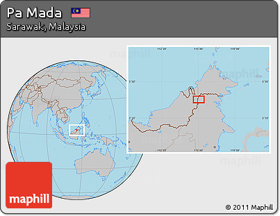 Gray Location Map of Pa Mada