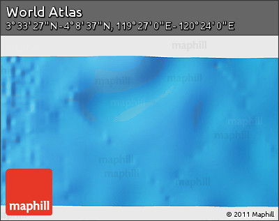 Physical 3D Map of the Area around 3° 51' 2" N, 119° 55' 30" E