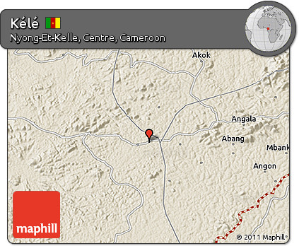 Shaded Relief 3D Map of Kélé