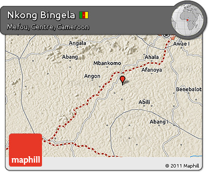 Shaded Relief 3D Map of Nkong Bingela