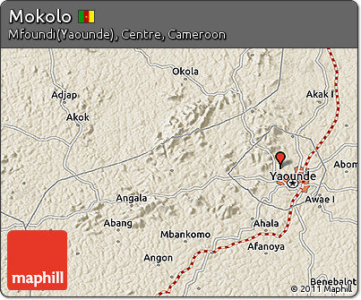 Shaded Relief 3D Map of Mokolo