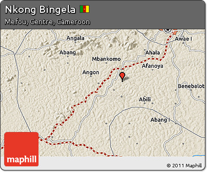 Shaded Relief 3D Map of Nkong Bingela
