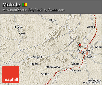 Shaded Relief 3D Map of Mokolo