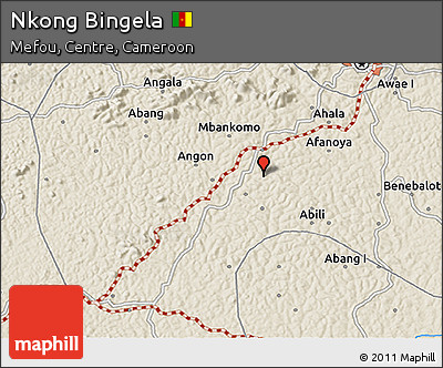 Shaded Relief 3D Map of Nkong Bingela