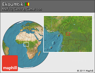 Satellite Location Map of Ekoumtik