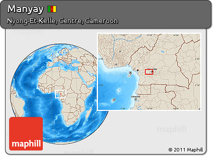 Shaded Relief Location Map of Manyay