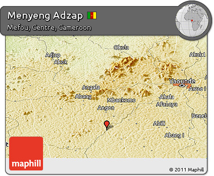 Physical Panoramic Map of Menyeng Adzap