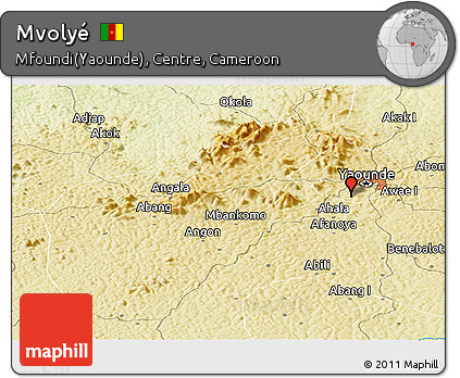 Physical Panoramic Map of Mvolyé