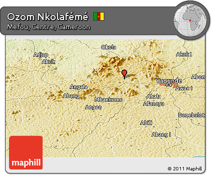 Physical Panoramic Map of Ozom Nkolafémé