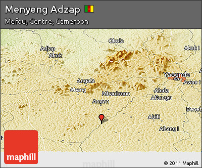 Physical Panoramic Map of Menyeng Adzap