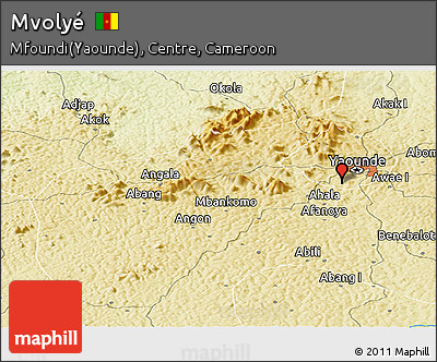 Physical Panoramic Map of Mvolyé