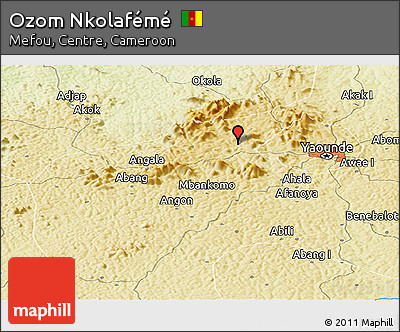 Physical Panoramic Map of Ozom Nkolafémé