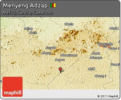 Physical Panoramic Map of Menyeng Adzap